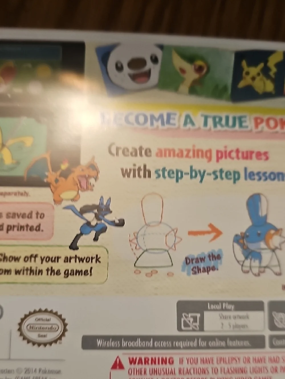 Nintendo Pokémon Art Academy - Yellow Pikachu Cover Art Like NEW
